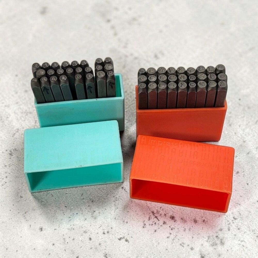 2 ImpressArt Steel Letter Stamp Sets A-Z Uppercase Metal Jewelry Tool Bundle